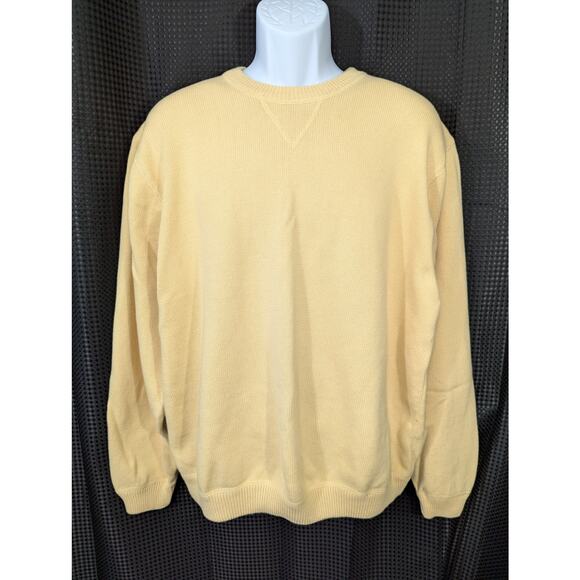 EDDIE BAUER! CORNMEAL YELLOW, 100% COTTON CREW NECK SWEATER! SZ XXL - Picture 2 of 9